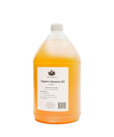 Shankara Naturals Ayurveda Organic Sesame Massage Oil - Pure Sesame Seed Oil for Skin Body and Hair - 128oz (1 Gal)