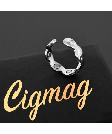 Cigmag Lymphatic Drainage Magnetic Ring for Women - Copper Adjustable with Removal Tool and Gift Box - 7X Silver - Buy Online on GoSupps.com
