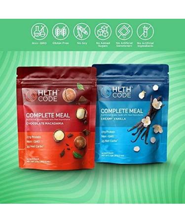 HLTH Code Complete Meal Replacement Shake - Healthiest Meal Replacement Healthiest You | Keto Friendly | High Protein | Low Carb | Collagen | Gluten Free | Creamy Vanilla Flavor (15 servings) Vanilla 42 Ounce (Pack of 1) - Buy Online on GoSupps.com