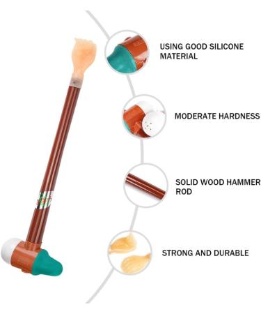 Healifty Back Massage Hammer - Silicone & Wooden Rod for Arthritis Pain Relief | Long Body & Leg Massage Tool - Buy Online on GoSupps.com