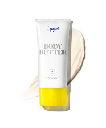 Supergoop! Body Butter with Sea Buckthorn SPF 40, 5.7 fl oz - Reef-Friendly, Hydrating Body Cream For Dry Skin with Broad-Spectrum UV Protection - Hints of Eucalyptus, Clove & Vanilla 1