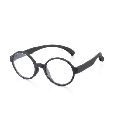 Kids Silicone Frame Glasses Radiation Resistant Computer Glasses for Children Anti Blue Light Glasses for Video Games Sand Black