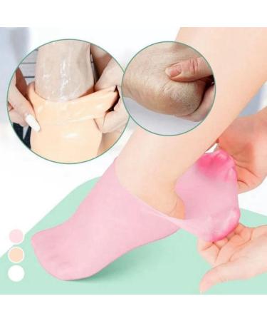PRIZOM 4 Pairs Full Foot Moisturizing Anti-Cracking Silicone Socks Foot Protectors to Prevent Heel Dryness Beach Socks Pink About 21cm - Buy Online on GoSupps.com