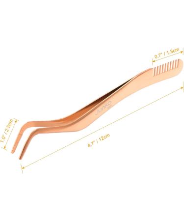 Clusters DIY Lash Applicator Lash Tweezers 2 in 1 Eyelash Applicator Tool Lash Tool with Comb DIY Eyelash Precise Applicator Lash Tweezer for False Eyelash (Rose Gold) - Buy Online on GoSupps.com