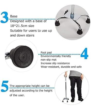 Canes Premium Stability Four-Legged Aluminum Cane Crutches Adjustable Telescopic Non-Slip Walking Stick for Elderly Disabled Women Outdoor Travel Walking Crutches powerfully - Buy Online on GoSupps.com
