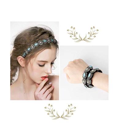 Strass Hair Bands - 3 Pieces Crystal Rhinestone Head Chains | Vintage Elastic Hair Accessories for Women & Girls - Buy Online on GoSupps.com