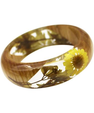 TENDYCOCO 2 Pcs Flower Bracelet Gemstone Bracelets Wood Bracelet Hawaiian Bracelet Friendship Bracelets Resin Bangle Bracelet Clear Bracelet Bangle Clear Epoxy European and American Jewelry 6.4X2.3CMx2pcs As Shownx2pcs - Buy Online on GoSupps.com