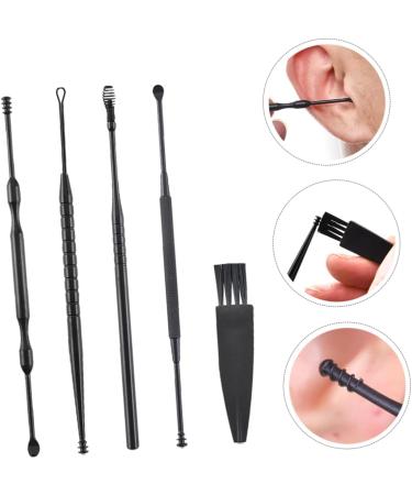 ULTECHNOVO Ear Cleaner Cleaning Brush Set - Portable Ear Pick Tool Kit for Gently Cleaning Ear Canal - Black, 12x0.5cm - Buy Online on GoSupps.com
