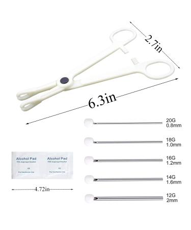Stainless Steel Body Piercing Needles Kit with Clamps and Alcohol Pads - 12G 14G 16G 18G 20G - Ear Nose Piercing Tool Set - Buy Online on GoSupps.com