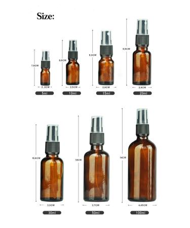 Sunnykud 5-Piece Glass Spray Bottles Set - Fine Fog Spray - 50ml (Black & White) - Perfect for Travel Essential Oils and DIY - Buy Online on GoSupps.com