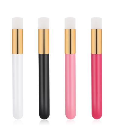 4 Pieces Eyelash Cleaning Brush Soft Eyelash Shampoo Brush Eyelash Bath Wash Kit Eyelash Skin Nose Pore Deep Cleaning(4 colors)
