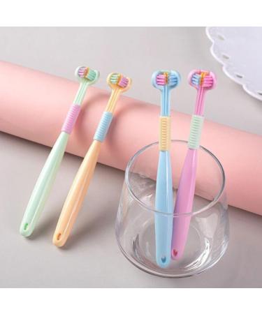 Three-Sided Soft Hair Toothbrush for Kids - Ultra-Fine Bristles Travel-Friendly Design 3D Stereo Soft Toothbrush in Yellow - Ideal for Children & Toddlers - Buy Online on GoSupps.com