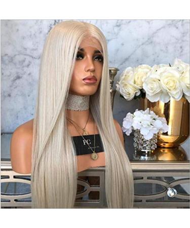 Shop Long Wavy Ombre Lace Front Wig - Dark Gray & Blonde Synthetic Hair 180% Density 26 Inch - Perfect for Daily Use & Parties - Buy Online on GoSupps.com