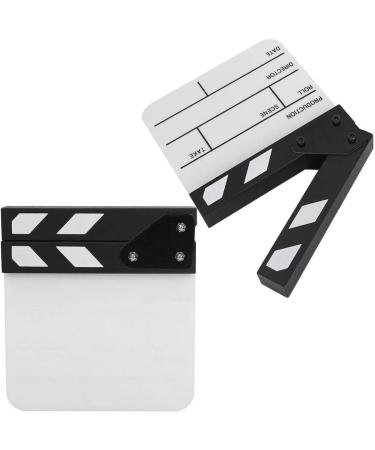 Mini Acrylic Director Clap Board with Pen - Black and White Movie Film Scene Clapperboard for Shoot Props and Home Decoration - Buy Online on GoSupps.com