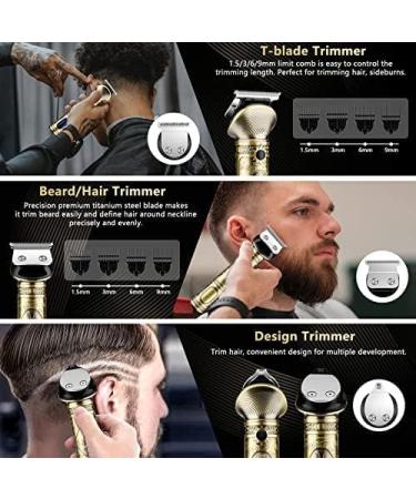 GSKY Professional Zero Gapped Hair Clipper Set - Cordless Men's Trimmers for Barbers - LCD Bronze - Buy Online on GoSupps.com