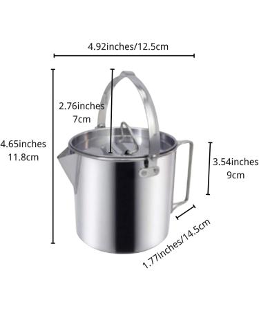 AITREASURE Stainless Steel Camping Tea Kettle 1.2L - Portable Coffee Pot for Hiking, Picnic, and Camping - Buy Online on GoSupps.com