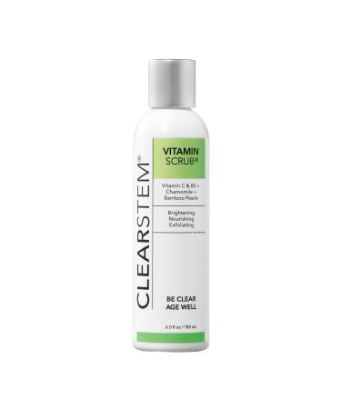 CLEARstem - VITAMINSCRUB - Antioxidant-Infused Scrub Cleanser - Exfoliating Face Wash + Body Scrub - Vitamin C Hemp Bamboo - Skin Care Products - Vegan Gluten Free Cruelty Free - 6 fl oz / 177ml 6 Fl Oz (Pack of 1)
