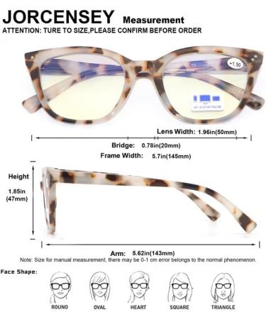 Cat Eye Reading Glasses for Women - 2 Pairs with Blue Light Blocking | Fashionable Milky Black & Brown Tortoise +1.25 X - Buy Online on GoSupps.com
