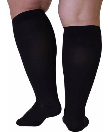 Shop WSYKC Ultra-Wide Compression Socks - 20-30 mmHg 6XL Ideal for Sports & Long Distance - 2 Pairs in Black - Buy Online on GoSupps.com