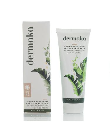 Anti-Aging Untinted Sunscreen SPF 42 for All Skin Types 3.4oz Water Resistant 80 min (Untinted Sunscreen)