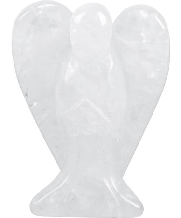 Lovionus89 Hand-Carved White Quartz Guardian Angel Statue - 5cm Healing Crystal Decoration for Home & Bag - Buy Online on GoSupps.com