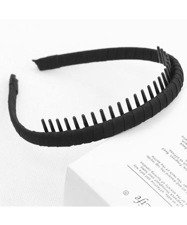Tomedeks 2-Piece Slip-Resistant Hair Comb Headbands - Elastic Hair Accessories for Men and Women (Black) - Buy Online on GoSupps.com