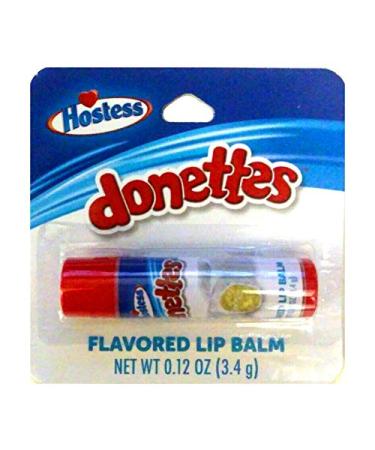 Taste Beauty (1) Stick Hostess Donettes Flavored Lip Balm Gluten Free - Red Tube Carded - Net Wt. 0.12 oz