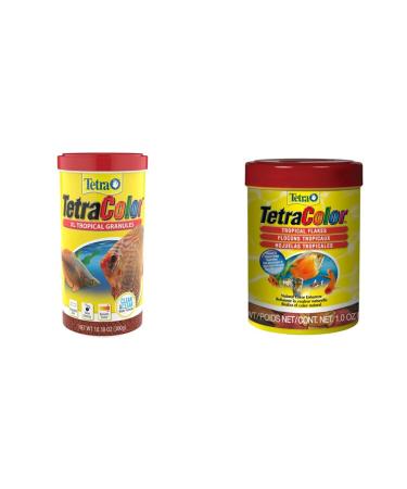 Tetra Tropical Colour Granules (300g) + Tetra Tropical Colour Flakes (28g) Fish Food Bundle