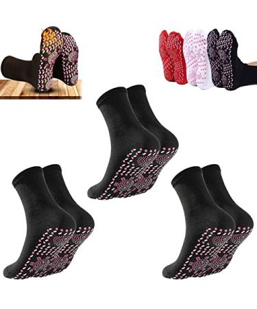 Tourmaline slimming health socks tourmaline weight loss health socks self-heating socks health massage socks (black 3 pairs)