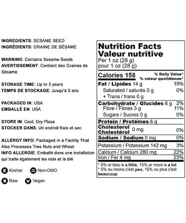 Unhulled Sesame Seeds  2 Pounds  Non-GMO Verified  Whole Natural Raw White Sesame Seeds  Kosher  Vegan  and Keto  Bulk Sesame. High in Calcium  Iron  and Fiber. Perfect for Stir-fries  Noodles - Buy Online on GoSupps.com