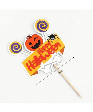 Halloween 9PCS Cake Decoration Set with Cartoon Ghosts & Pumpkins Cute Party Paper Supplies - Buy Online on GoSupps.com