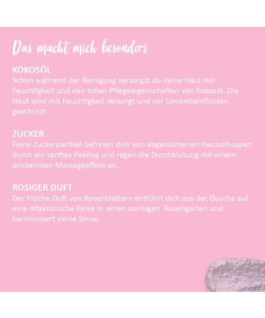 Puremetics 3-in-1 Shower Fluff Rose Garden - Vegan Plastic-Free Shower Gel Peeling & Lotion | 250g - Buy Online on GoSupps.com