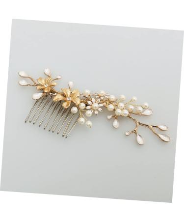 Angoily flower hairpin hair comb mosaic bride pearl hairpin comb hair clip comb little pearl hair pin hairpin manual flower hair clip comb - Buy Online on GoSupps.com