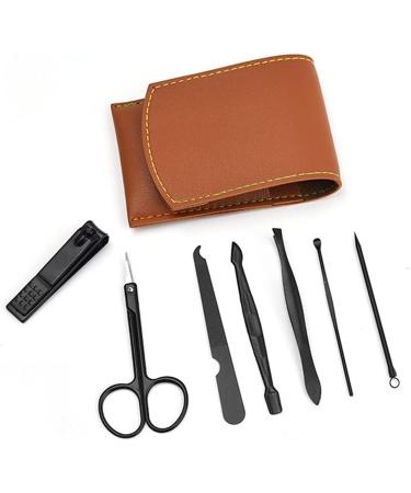 Manicure Kit 7-Piece Nail Clippers Set Stainless Steel Nail Clippers Nail Clippers Manicure Beauty Suitable for Outdoor Travel Tool Set Black Nail Clippers Kit (Color : B) - Buy Online on GoSupps.com