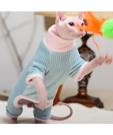 Rayminsino Hairless Cat Clothing - XS Blue for Sphynx Kittens | Highly Elastic & Comfortable Home Wear - Buy Online on GoSupps.com