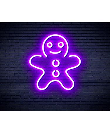 ST16s32-fnu0102-p Gingerbread Man LED Neon Sign Silicone Purple Single Color Purple