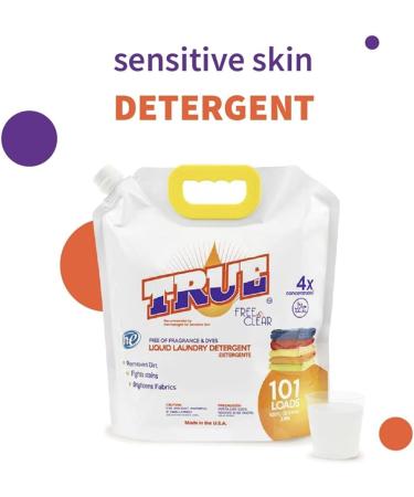 Buy True Laundry Detergent - Clear & Unscented Skin Sensitive Odor Removing 101 Loads 4X Concentrated Liquid - Perfect for Sensitive Skin - International Shipping Available - Buy Online on GoSupps.com