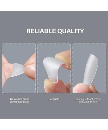 Nikoko Medium Coffin Gel Nail Tips 300pcs - Pre-shaped Full Cover Matte Acrylic Soft Gel Tips for DIY Nail Extensions - Buy Online on GoSupps.com