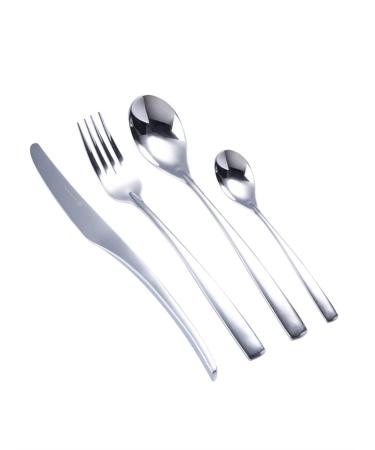 Flatware Sets 4pcs Set Nordic Cutlery Tableware Stainless Steel Dinnerware Set Knife Fork Spoon Zero Waste Flatware Set Kitchen Spoon Set Gift (Color : 4PCS)
