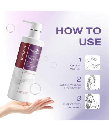 Buy Karseell Maca Power Purple Shampoo - Neutralizes Brass & Yellow Tones for Blonde Silver & Gray Hair - 16.90 oz (500ml) | International Shipping - Buy Online on GoSupps.com