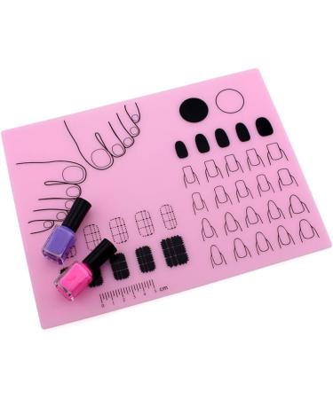 Minkissy Silicone Nail Tools Silicone Manicure Mat Washable Nail Polish Coloring Practice Pad Nail Art Stamping Mat Nail Practice Workspace Design Plate () Manicure Tools Pink - Buy Online on GoSupps.com