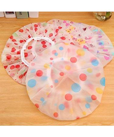 AKOAK 5 Pieces Reusable Waterproof EVA Plastic Lace Elastic Band Flower Printed Hat Environmental Protection Hair Bath Caps Shower Caps - Buy Online on GoSupps.com