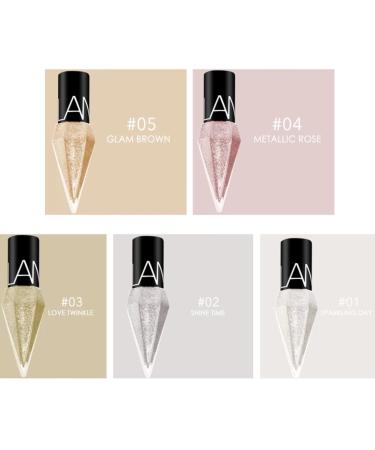 Bagima Glitter Fluid Eyeliner Set | 5-Piece Waterproof Diamond Glossy Eyeshadow | High Pigmented Shimmering & Smudge-Proof Makeup - Buy Online on GoSupps.com