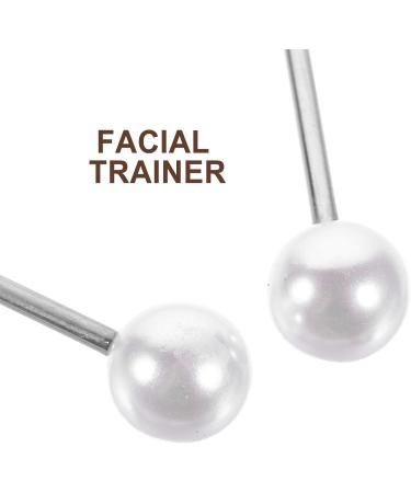 FRCOLOR Lot de 2 Modeleurs de Visage en M tal Boule Blanche Entra neur pour Exercice Facial Appareil pour Cr er des Fossettes Naturelles Unisexe L ger et Confortable Soin du Visage - Buy Online on GoSupps.com