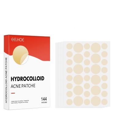 Pimple Patches Hydrocolloid Acne Patch Invisible Spot Patches for Face & Body Effectively Calms & Relieves Acne 8mm & 12mm (Circle-144 Patches)