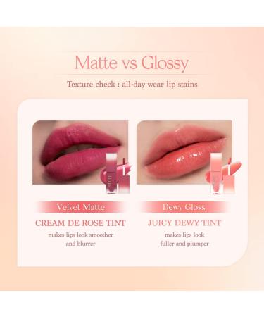 Dasique Cream de Rose Tint (05 Fuchsia) | Velvet Matte Lip Stain with Rose Water | Vegan & Cruelty-Free - Buy Online on GoSupps.com