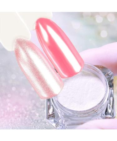 White Pearl Chrome Nail Powder - Glittery Aurora Magic Pearlescent Symphony for DIY Nail Art Decorations - Buy Online on GoSupps.com