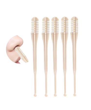 Nasal Hair Cutter 2024 Upgraded Nostril Hair Remover Tool Manual 360 Rotating Nose Hair Trimmer Double Sided 2-in-1 Nose Hair Knife for Women Men Beige