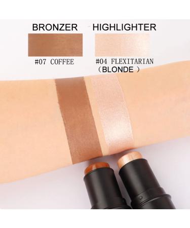 evpct 2Pcs Face Cream Contour Stick Highlighter & Bronzer Kit - Long Lasting & Highly Pigmented 0.42 Ounce - Makeup Cheek Sticks - Buy Online on GoSupps.com