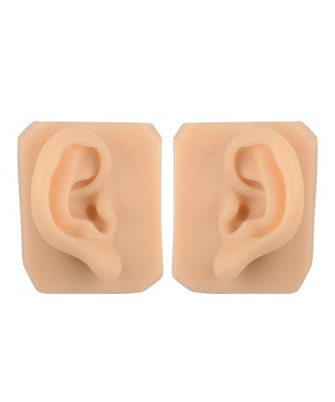 Soft silicone ear model-simulation-ear display model-silicone advantages-for acupuncture training training jewelry display piercing exercise (1 pair)